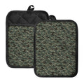 Forest Green Digital Camo Pattern Print Pot Holders With Pocket