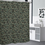 Forest Green Digital Camo Pattern Print Premium Shower Curtain