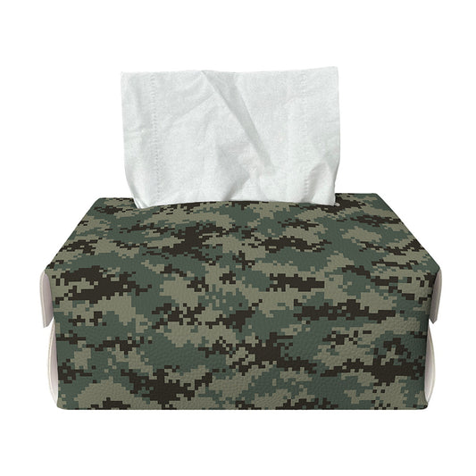 Forest Green Digital Camo Pattern Print Rectangle Tissue Box Cover