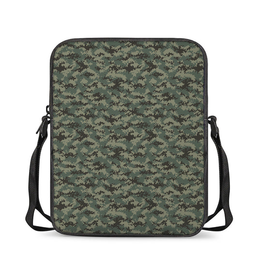 Forest Green Digital Camo Pattern Print Rectangular Crossbody Bag
