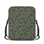 Forest Green Digital Camo Pattern Print Rectangular Crossbody Bag