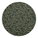 Forest Green Digital Camo Pattern Print Round Blanket