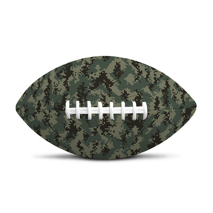 Forest Green Digital Camo Pattern Print Rugby Ball