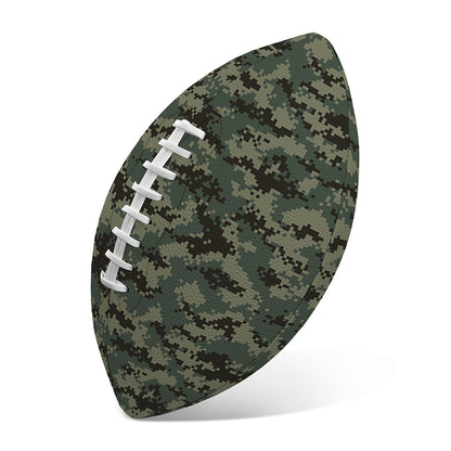 Forest Green Digital Camo Pattern Print Rugby Ball