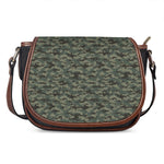 Forest Green Digital Camo Pattern Print Saddle Bag