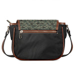 Forest Green Digital Camo Pattern Print Saddle Bag