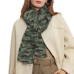 Forest Green Digital Camo Pattern Print Scarf