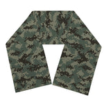 Forest Green Digital Camo Pattern Print Scarf