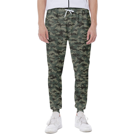 Forest Green Digital Camo Pattern Print Scuba Joggers