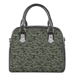Forest Green Digital Camo Pattern Print Shoulder Handbag