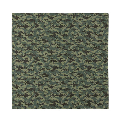 Forest Green Digital Camo Pattern Print Silk Bandana