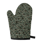 Forest Green Digital Camo Pattern Print Single Oven Mitt