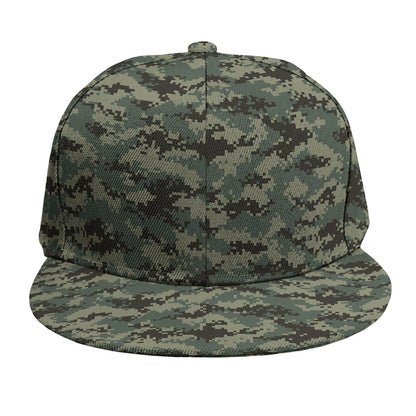 Forest Green Digital Camo Pattern Print Snapback Cap