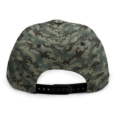 Forest Green Digital Camo Pattern Print Snapback Cap