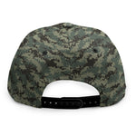 Forest Green Digital Camo Pattern Print Snapback Cap