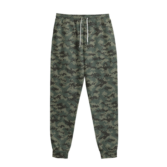 Forest Green Digital Camo Pattern Print Sweatpants