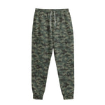Forest Green Digital Camo Pattern Print Sweatpants