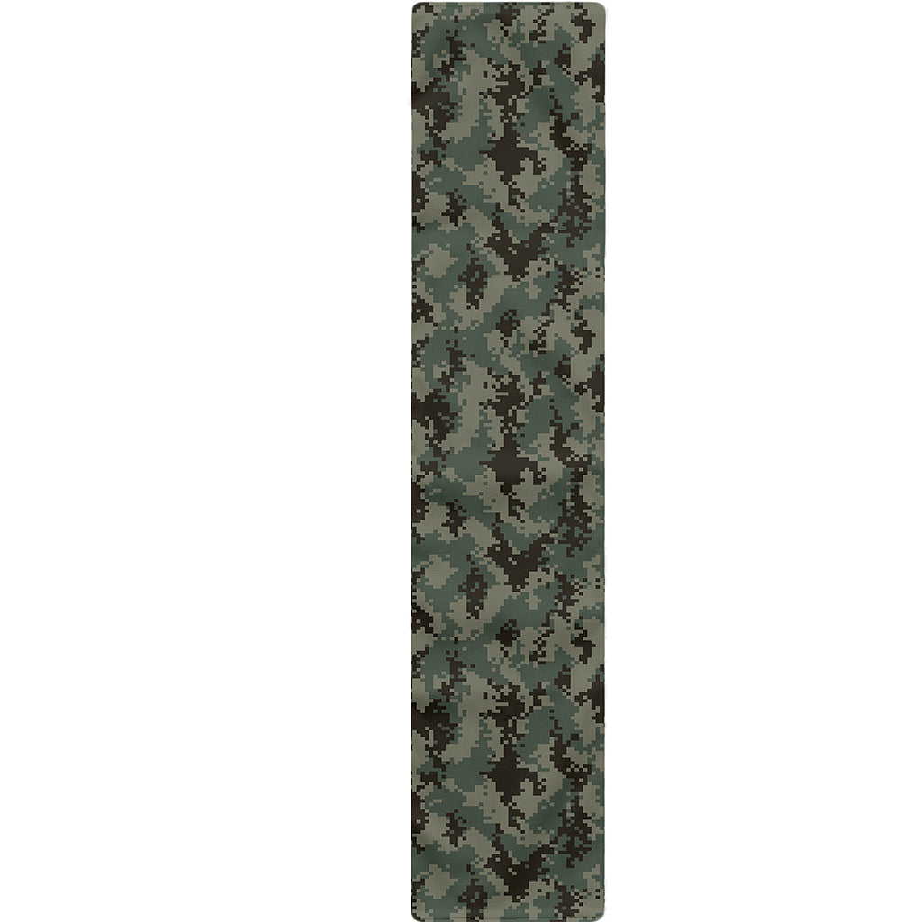 Forest Green Digital Camo Pattern Print Table Runner