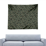 Forest Green Digital Camo Pattern Print Tapestry