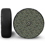 Forest Green Digital Camo Pattern Print Tire Cover With Camera Hole