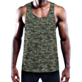 Forest Green Digital Camo Pattern Print Men's Workout Tank Top