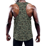 Forest Green Digital Camo Pattern Print Training Tank Top