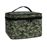 Forest Green Digital Camo Pattern Print Travel Makeup Bag