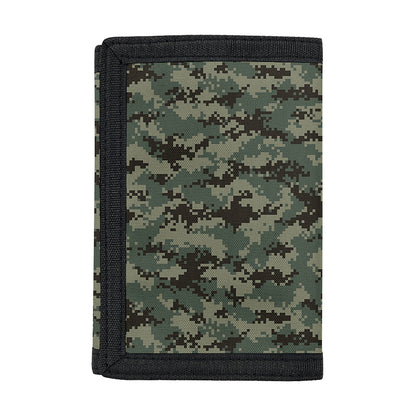 Forest Green Digital Camo Pattern Print Trifold Wallet