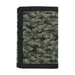 Forest Green Digital Camo Pattern Print Trifold Wallet