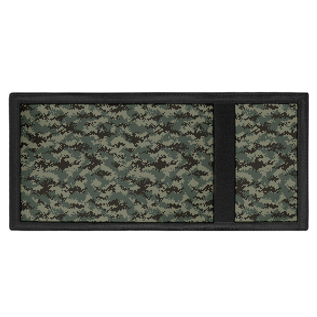 Forest Green Digital Camo Pattern Print Trifold Wallet