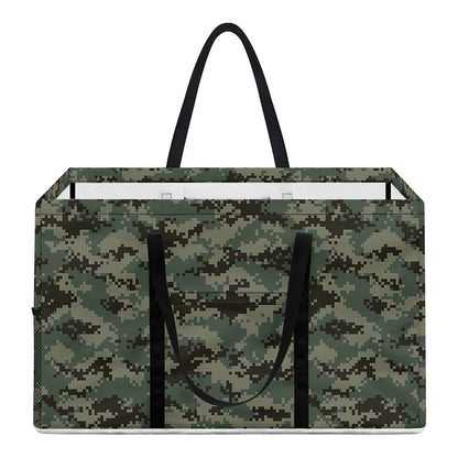 Forest Green Digital Camo Pattern Print Utility Tote Bag