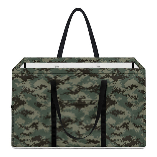 Forest Green Digital Camo Pattern Print Utility Tote Bag