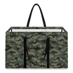 Forest Green Digital Camo Pattern Print Utility Tote Bag