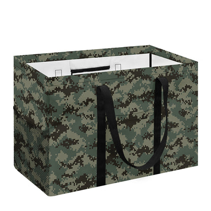 Forest Green Digital Camo Pattern Print Utility Tote Bag