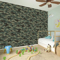 Forest Green Digital Camo Pattern Print Wall Sticker