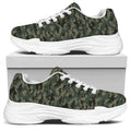 Forest Green Digital Camo Pattern Print White Chunky Shoes