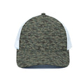 Forest Green Digital Camo Pattern Print White Mesh Trucker Hat