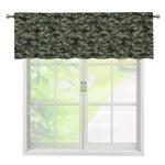 Forest Green Digital Camo Pattern Print Window Valance