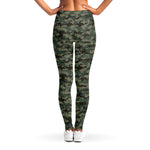 Forest Green Digital Camo Pattern Print Women's Leggings