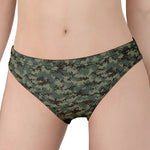 Forest Green Digital Camo Pattern Print Women's Panties