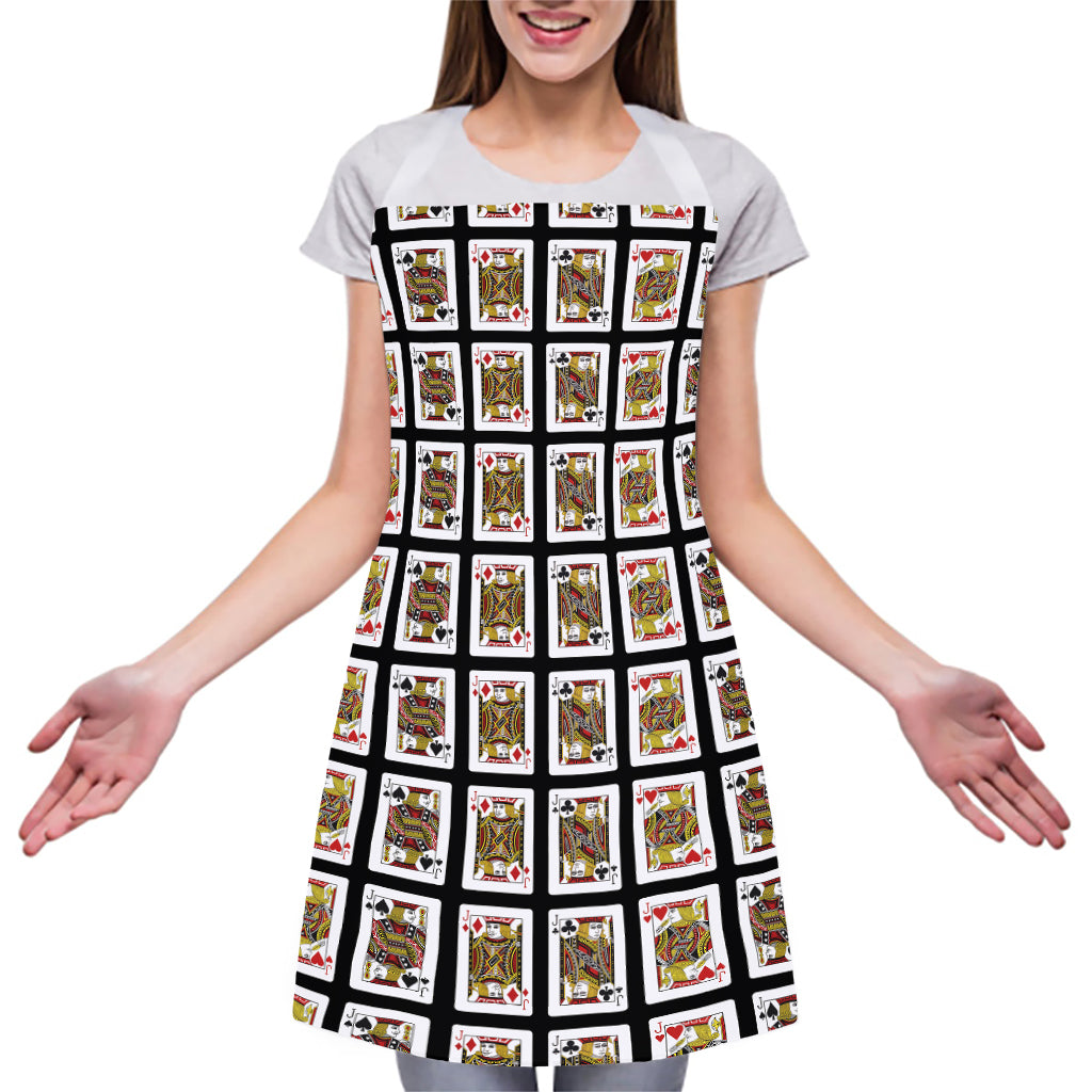 Four Jacks Playing Cards Pattern Print Adjustable Apron