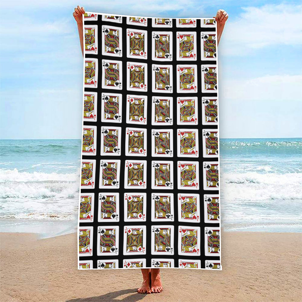 Four Jacks Playing Cards Pattern Print Beach Towel