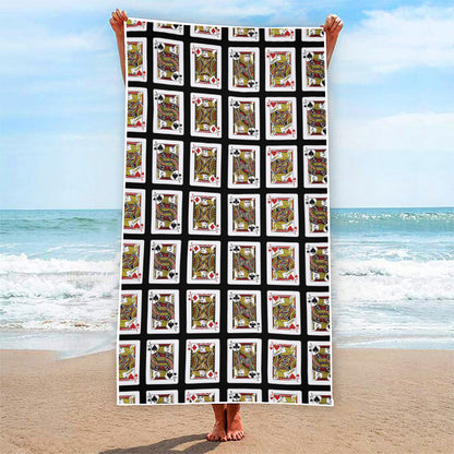 Four Jacks Playing Cards Pattern Print Beach Towel