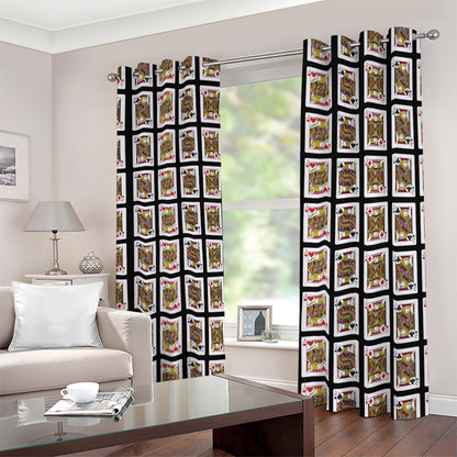 Four Jacks Playing Cards Pattern Print Blackout Grommet Curtains