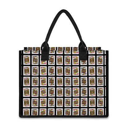 Four Jacks Playing Cards Pattern Print Canvas Tote Bag