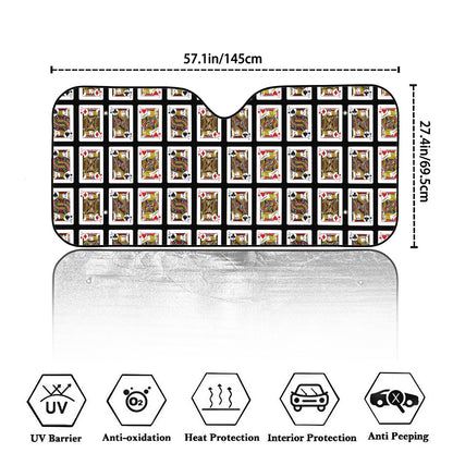 Four Jacks Playing Cards Pattern Print Car Windshield Sun Shade