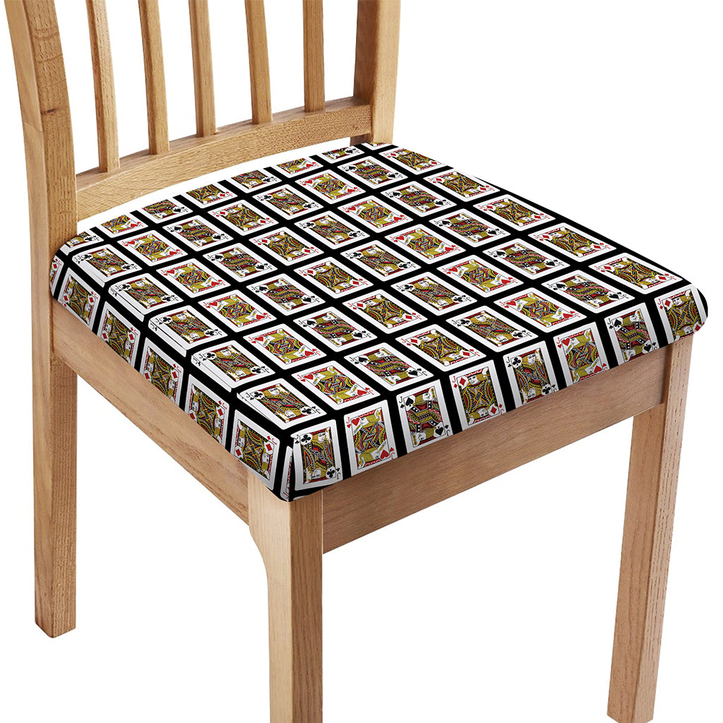 Four Jacks Playing Cards Pattern Print Chair Cushion Cover