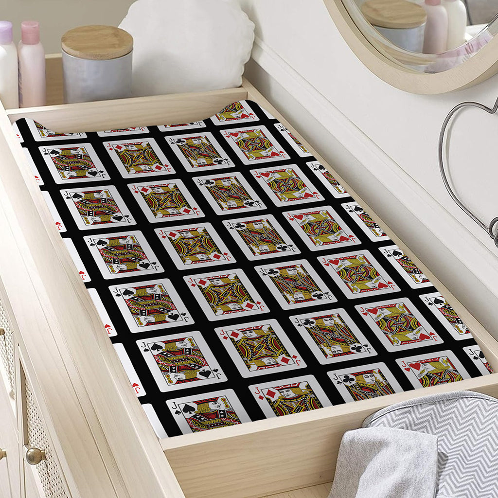 Four Jacks Playing Cards Pattern Print Changing Pad Cover