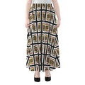 Four Jacks Playing Cards Pattern Print Chiffon Maxi Skirt