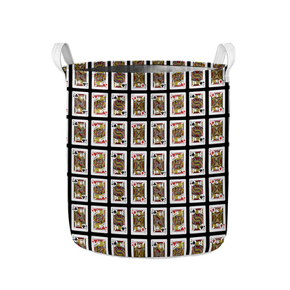 Four Jacks Playing Cards Pattern Print Collapsible Laundry Basket
